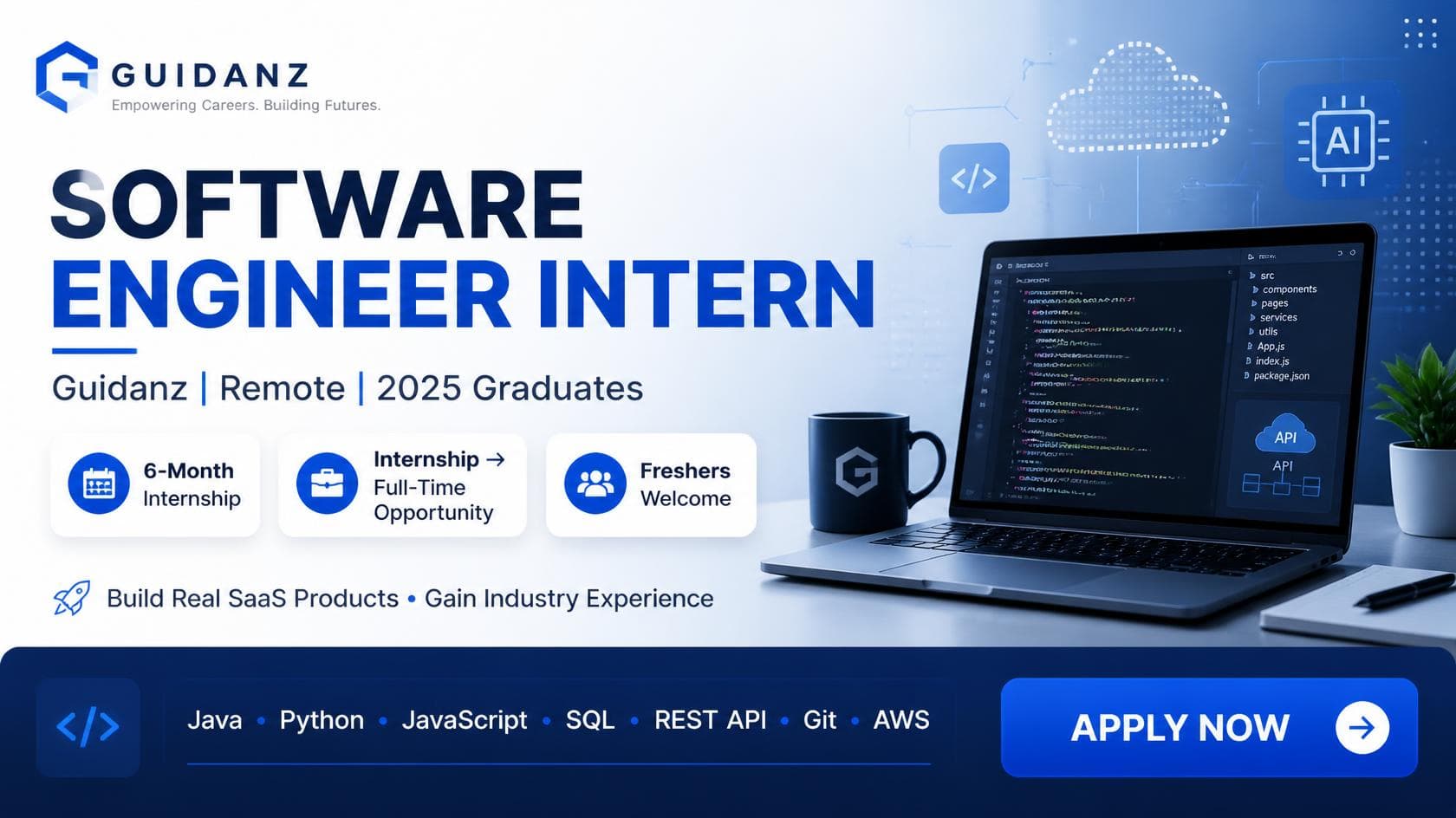 Software Engineer Intern – Guidanz | Remote | 2025 Graduates