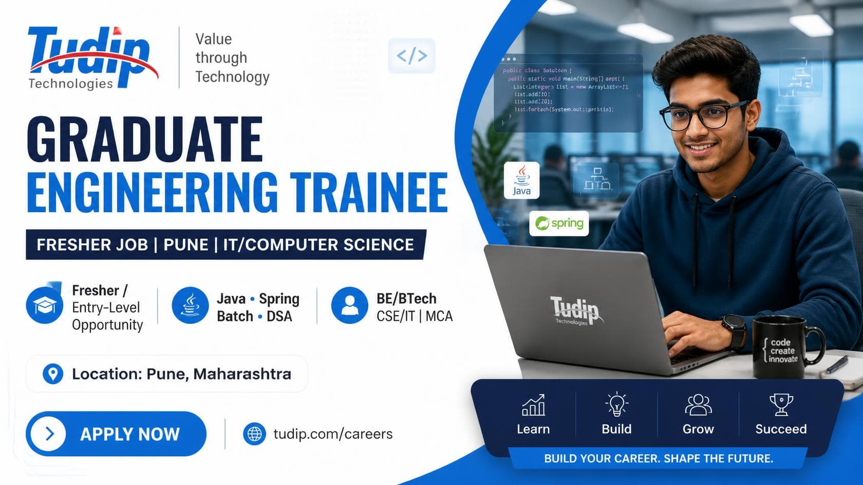 Graduate Engineering Trainee (Fresher) – Java | Spring | Pune